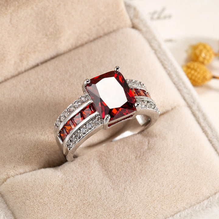 Orla & James - Silver Ruby Split-Shank Ring