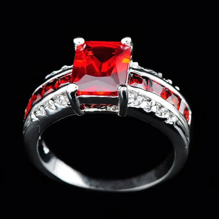 Orla & James - Silver Ruby Split-Shank Ring