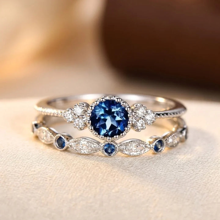 Orla & James - Sapphire Halo Ring