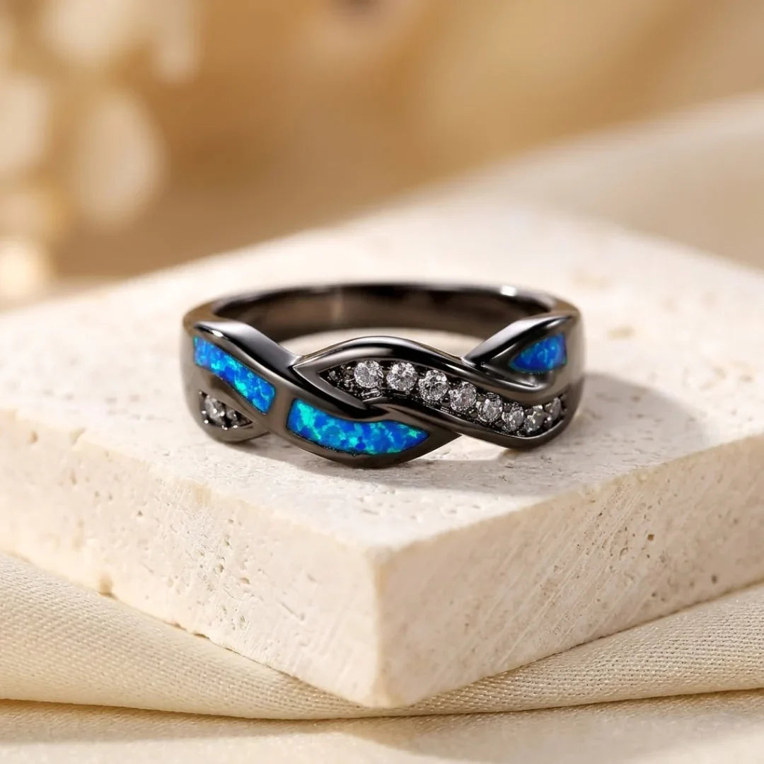 Orla & James - Twisted Silver Inlay Ring
