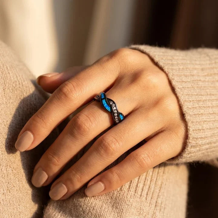 Orla & James - Twisted Silver Inlay Ring
