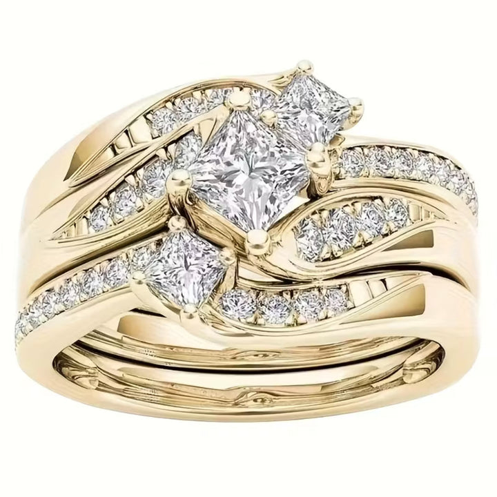Orla & James- Triple Halo Princess Cut Ring