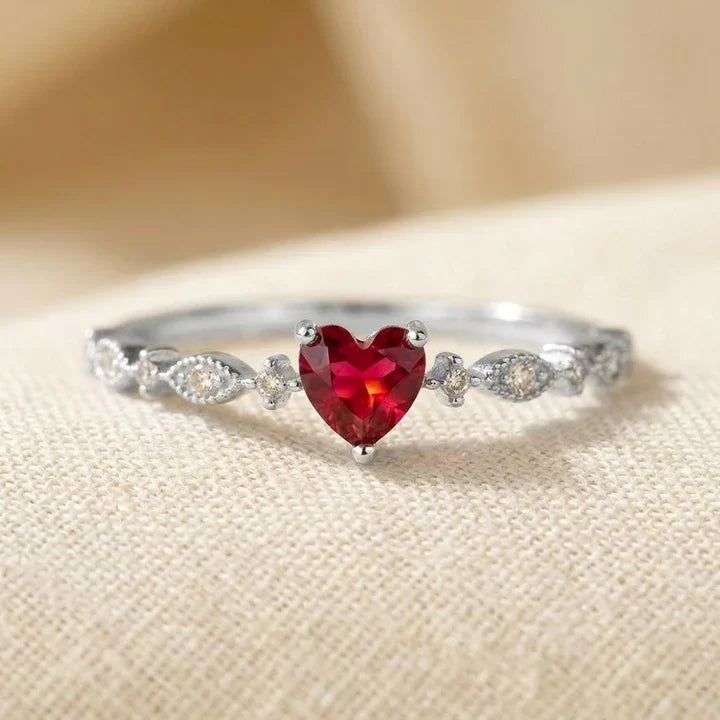 Orla & James - Gold Ruby Heart Ring