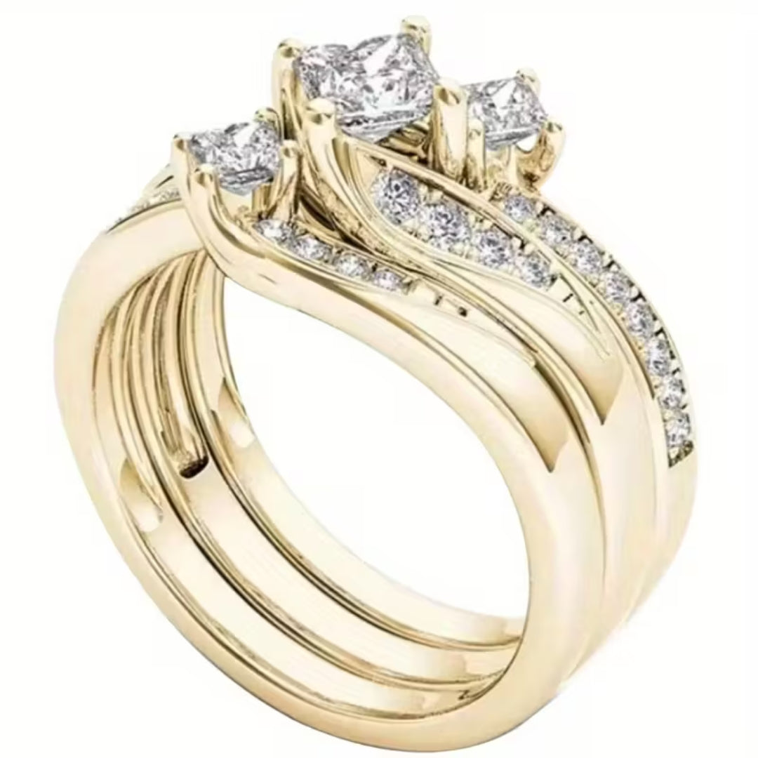 Orla & James- Triple Halo Princess Cut Ring