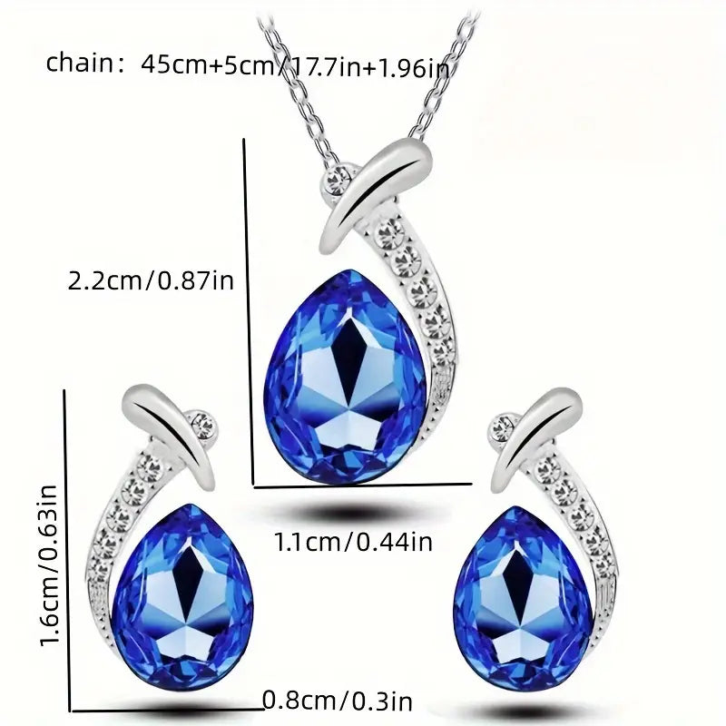 Orla & James - Classic Mermaid Elegance Jewelry Set in White Gold