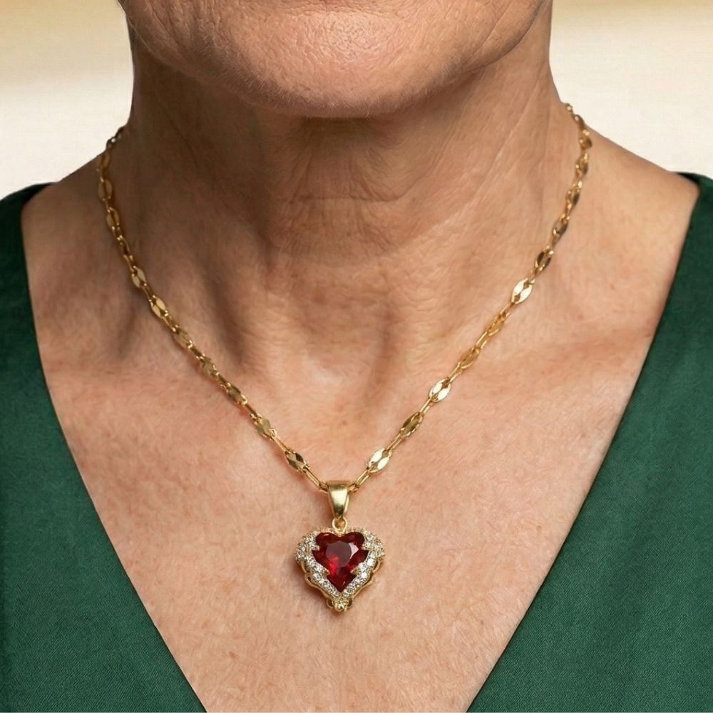Orla & James - Ruby Heart Necklace