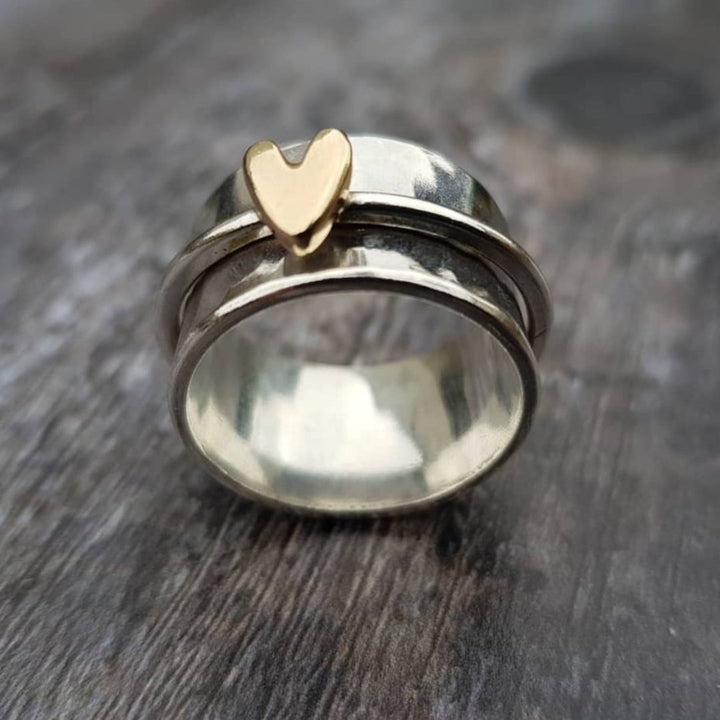 Orla & James - Golden Heart Silver Ring