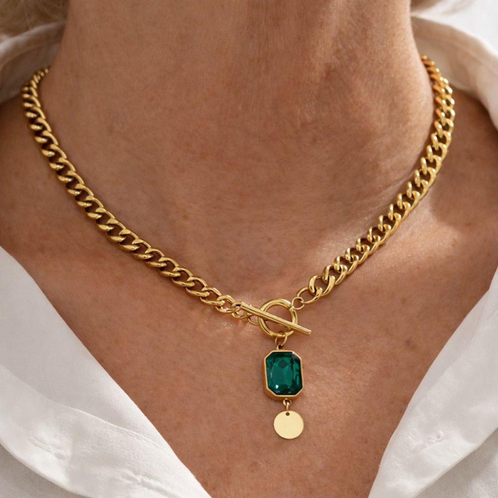 Orla & James - Emerald Pendant Necklace