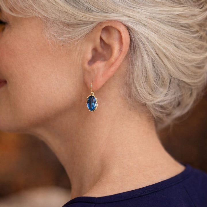 Orla & James- Golden Blue Bloom Earrings