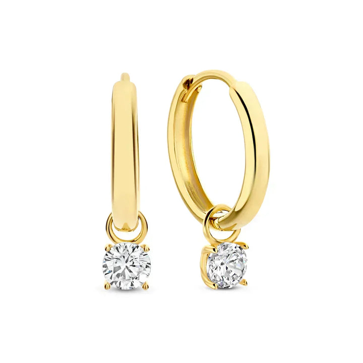Orla & James - Gold Stone Hoop Earrings