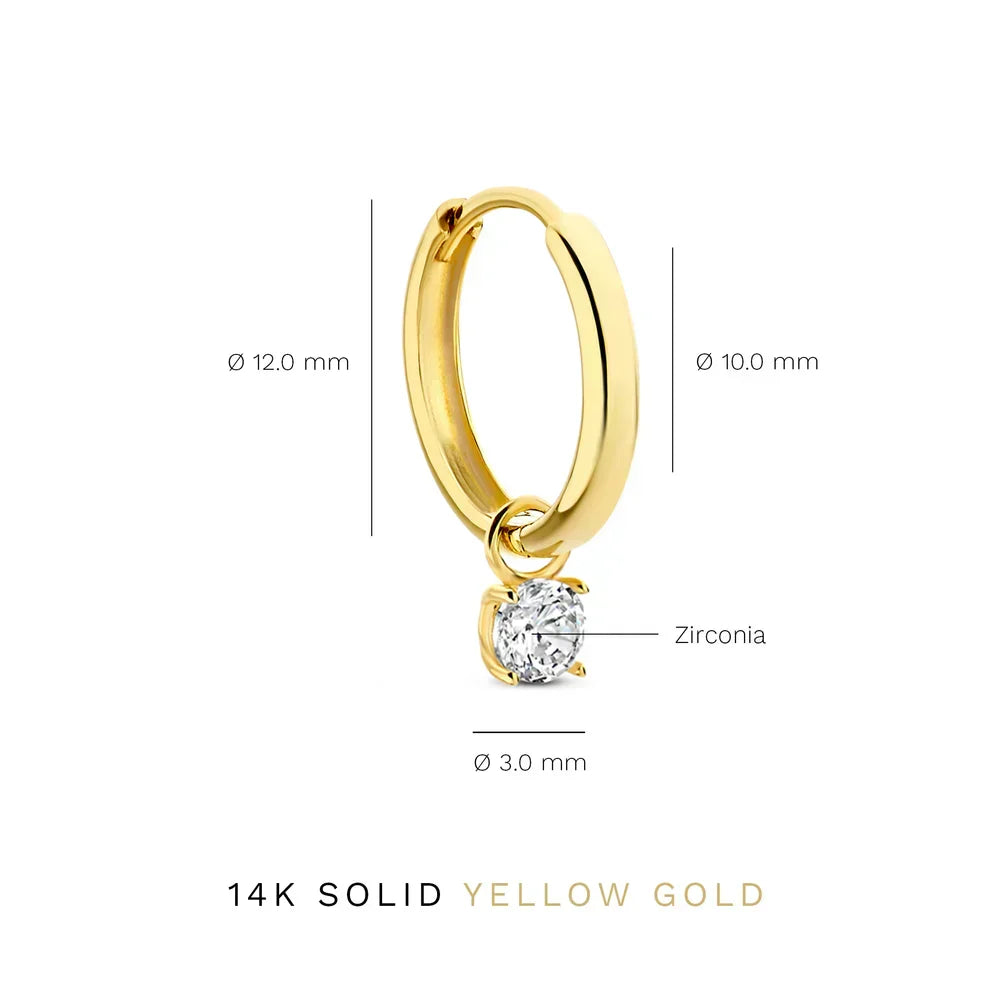 Orla & James - Gold Stone Hoop Earrings