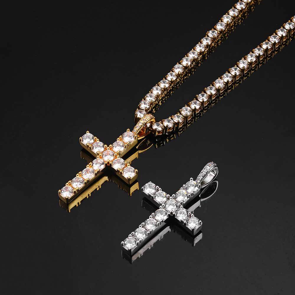 Orla & James - Gold Moissanite Cross Necklace