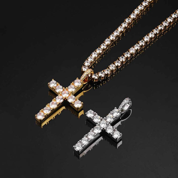 Orla & James - Gold Moissanite Cross Necklace