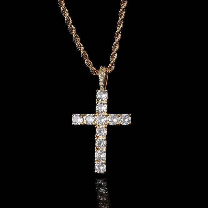 Orla & James - Gold Moissanite Cross Necklace
