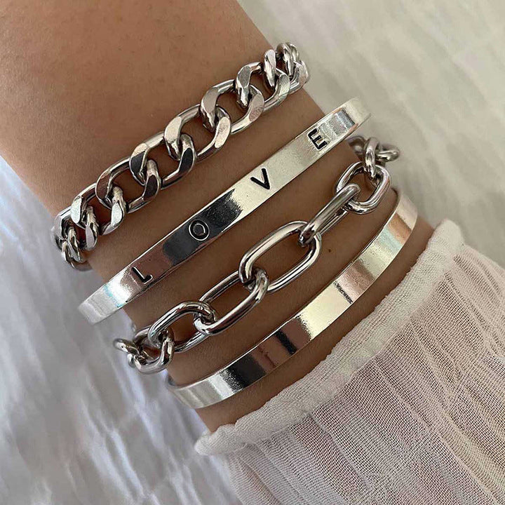 Orla & James - Mercer Bracelet Set | White Gold