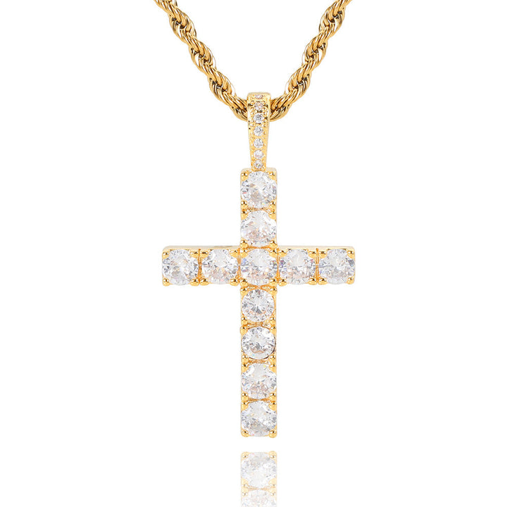 Orla & James - Gold Moissanite Cross Necklace