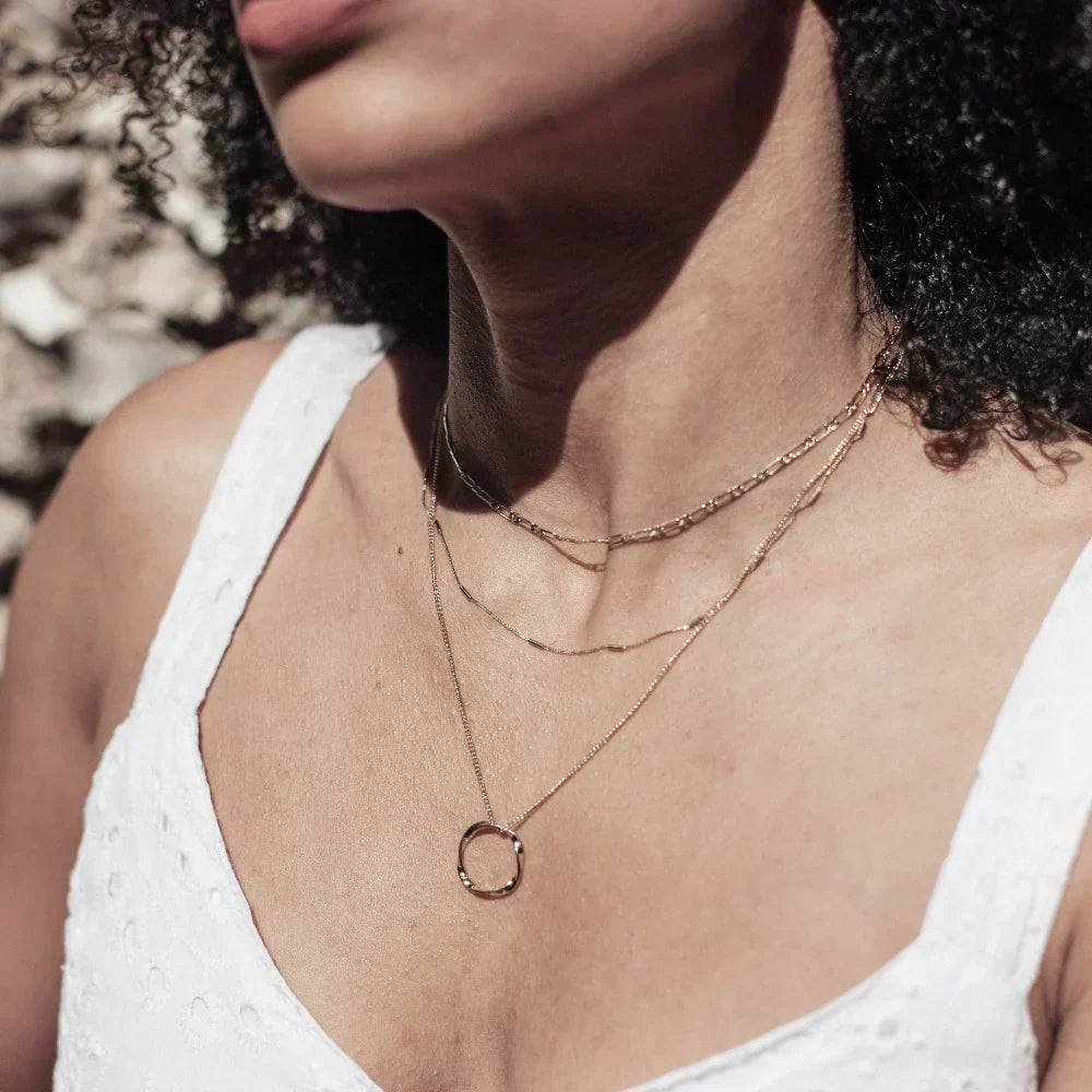 Orla & James- Gold Open Circle Three Row Necklace
