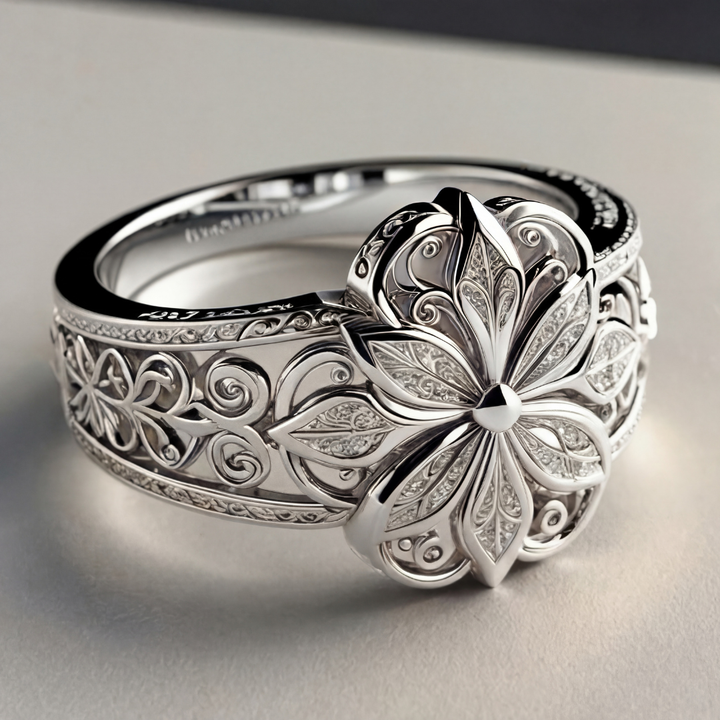 Orla & James - Exotic Gold Ring with Flower Zirconia