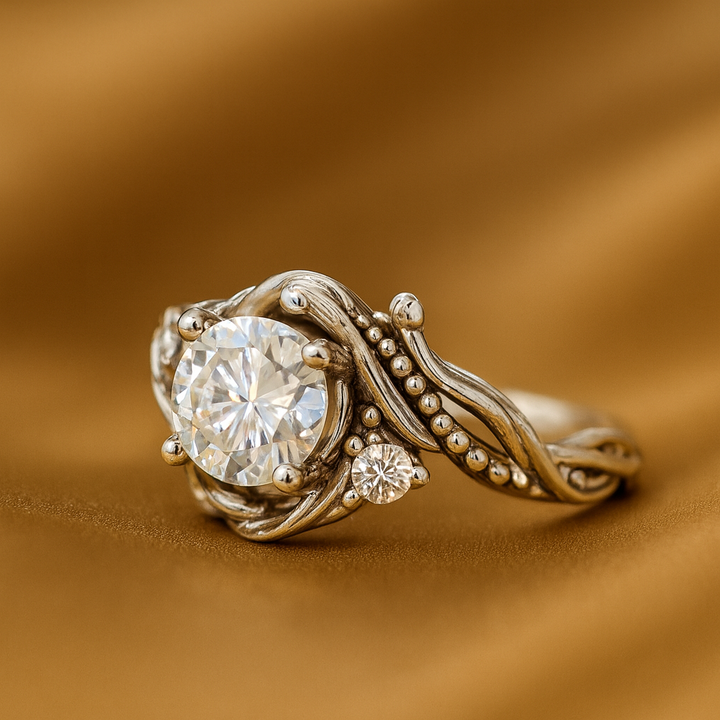 Orla & James - Elegant Silver Branch Zirconia Ring