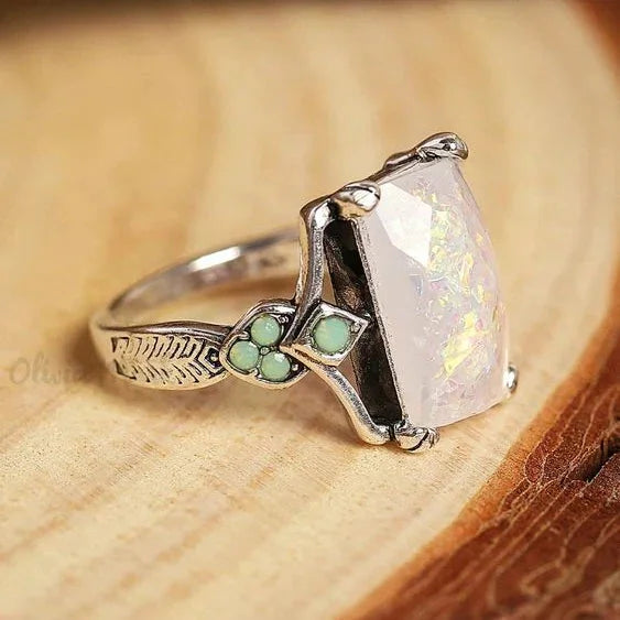 Orla & James - Vintage White Opal Silver Ring