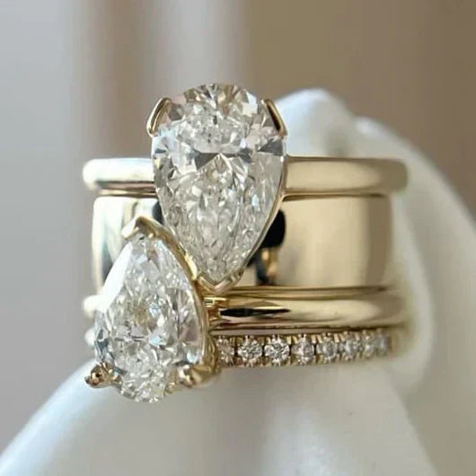 Orla & James - Vintage Double Zirconia Drop Ring