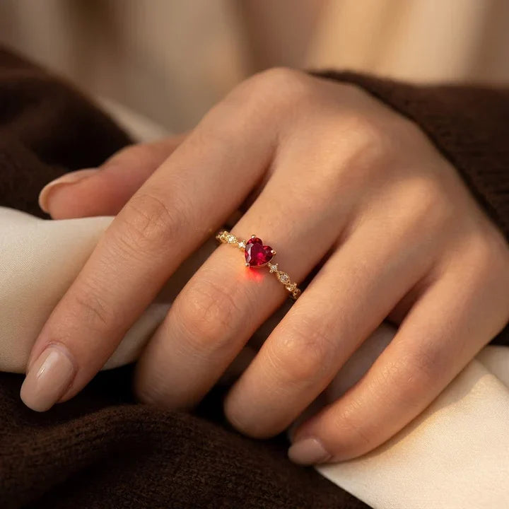 Orla & James - Gold Ruby Heart Ring