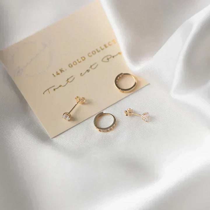 Orla & James - Gold Stone Stud Earrings