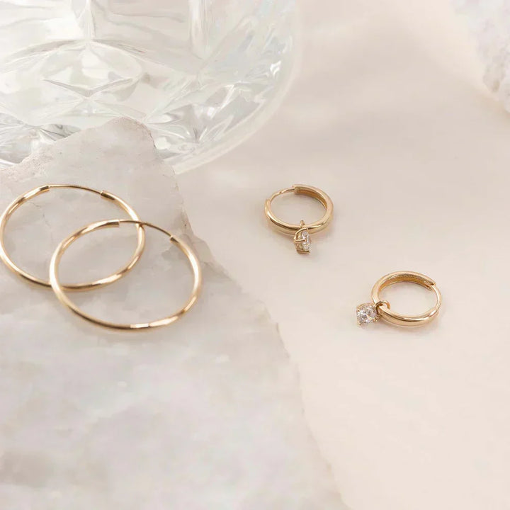 Orla & James - Gold Stone Hoop Earrings
