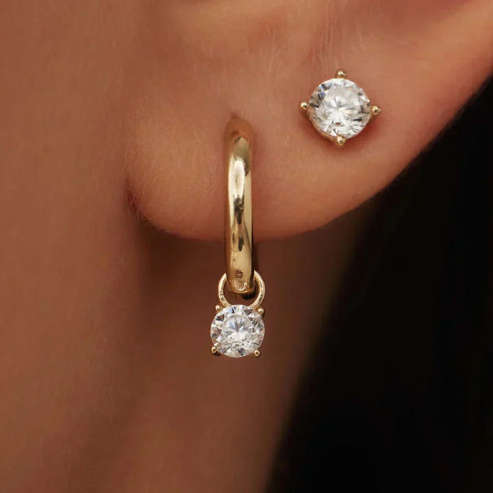 Orla & James - Gold Stone Hoop Earrings