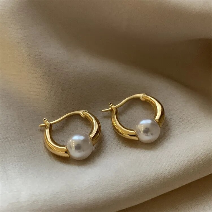 Orla & James - Elegant Golden Pearl Earrings