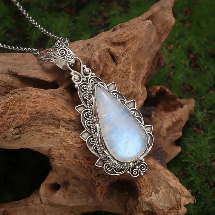 Orla & James - Antique Moonstone Drop Necklace in Gold