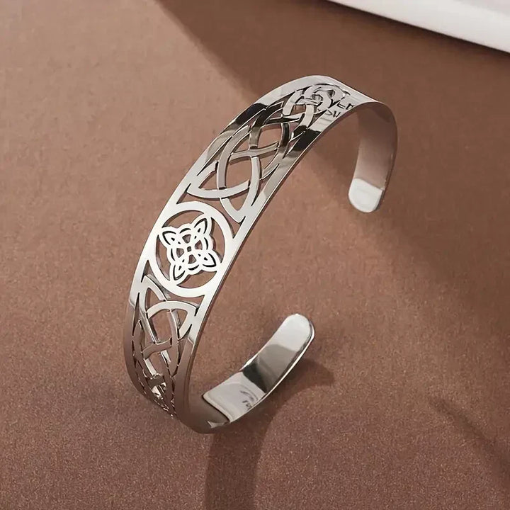 Orla & James - Exquisite Open Silver Hollow Bracelet in White Gold