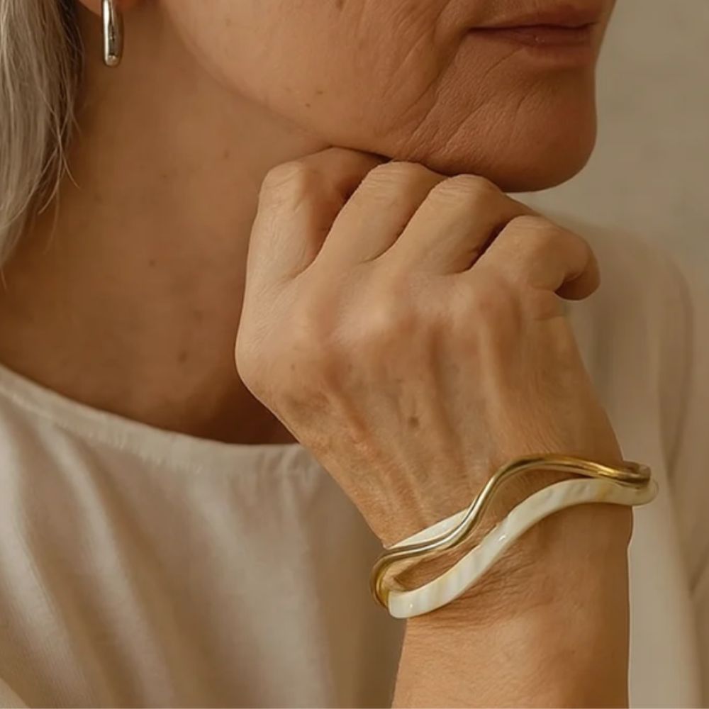Orla & James - Elegant Golden Bracelet with White Opal