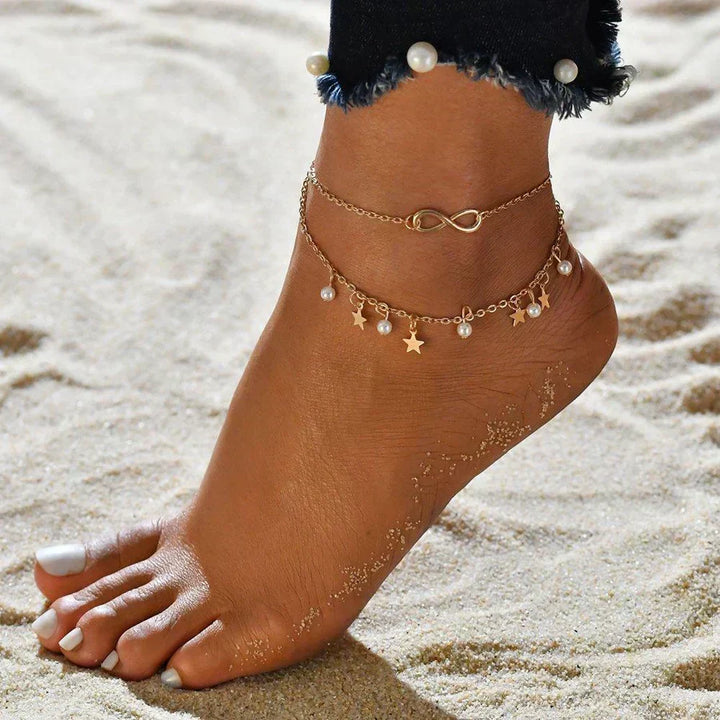 Orla & James - Infinity Anklet with Pearls and Stars