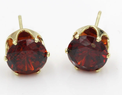 Orla & James - Ruby Round Stud Earrings