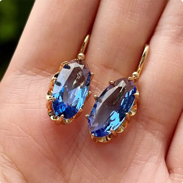 Orla & James - Golden Blue Bloom Earrings