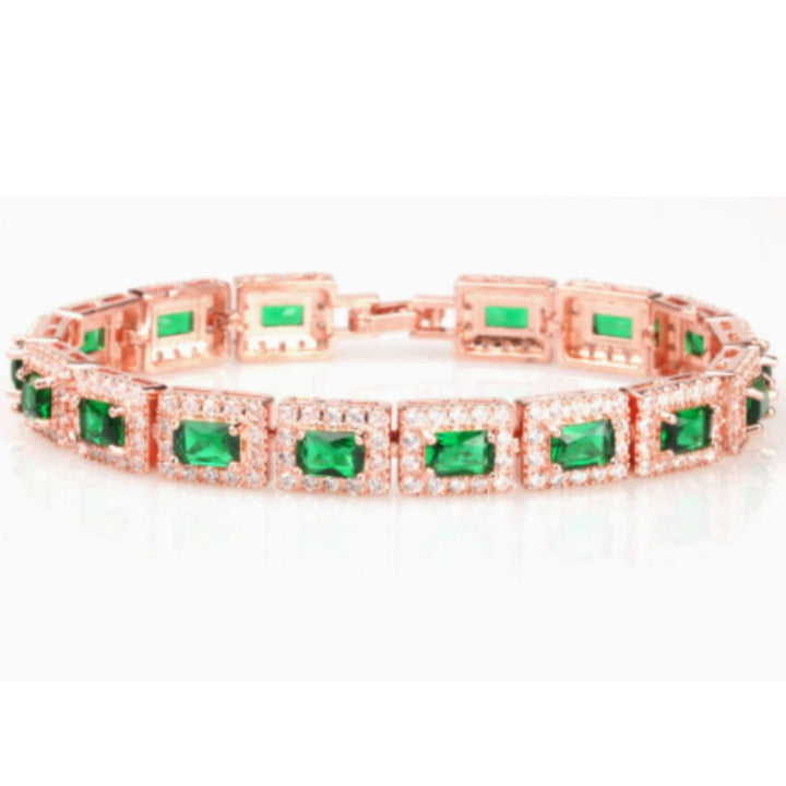 Orla & James - Emerald Green Statement Gold Bracelet